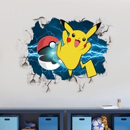 Wall stickers Pikachu self-adhesive cartoon cartoon stickers wallpaper