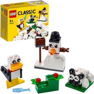 LEGO 11012 Classic Creative White Bricks Starter Building for Kids 4 + Years Old with Toy Snowman sh
