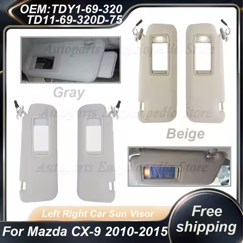 TD11-69-320D-75 Beige/Grey Car Sun Visor New For Mazda CX-9 2010 2011 2012 2013 2014 2015 TDY1-69-32