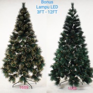 HIJAU CHRISTMAS TREE 3FT (90CM) GREEN CHRISTMAS TREE TYPE 1688 Snow WHITE Pine TREE & GOLD SNOW CHRI