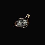 【水晶系列】堇青石原礦 銅纏繞心型墜飾