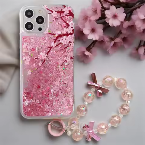 For Honor 30 Pro 20i 30S 20 Lite 20S 20i 10i 9X Premium 8X Max Case Glitter Liquid Quicksand Cherry 
