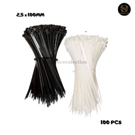 Cable ties 2.5x100mm white black/ 1 Pack contains 100PCS RaceNi Brand
