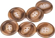 Mibo 6pcs Round Melamine Suit & Dress Buttons with Rim - 44L(28mm) - 4 Hole - Camel Mix