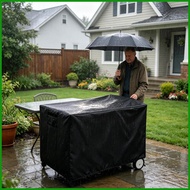Outdoor Grill Cart Cover Waterproof Dustproof Protective Outdoor Storage BBQ Serving Cabinet Cover f