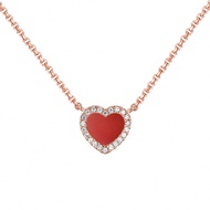 APM MONACO Red Heart Adjustable Necklace, Rose Gold-Color For Women, Model: PC5795XCOR