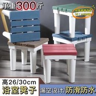 【優選】衛生間防滑防水浴室凳塑料家用30cm高小板凳洗澡換鞋凳兒童矮凳子