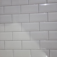 keramik tile mulia subway 10 x 30 cm bevel putih glossy