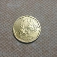 uang kuno koin jadul 100 rupiah karapan sapi