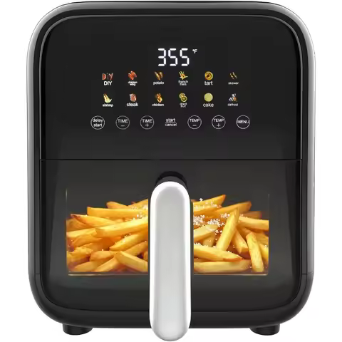 7.9QT Air Fryer with Window 12-In-1 Large Air Fryer for Family 400F Rapid Air Crispy Technology Roas