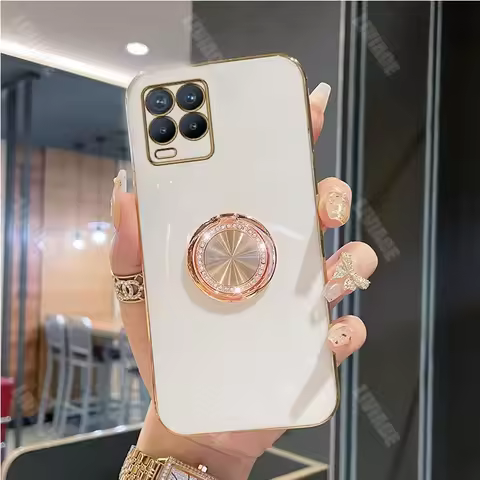 Realme8 Diamond Bling Ring Holder Case For Oppo Realme 8 Pro 5 5i 6i 8i 9 9i 10 C21 C21Y C25Y C33 C3
