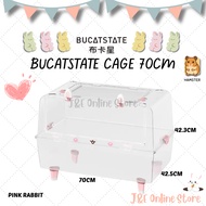 Bucatstate 70cm Hamster Transparent Pink Cage (Hamster Cage, Hamster Cage, Syrian Hamster Cage, Hams