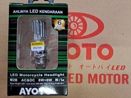 GROSIR Lampu depan motor LED AYOTO M2B H6 ACDC PUTIH-KUNING maticbebek