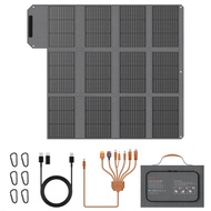 MHPOWOS 120W/ 80W Foldable Solar Panel Outdoor Emergency Backup Power Supply with USB-C/2xUSB-A/DC O
