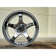 New Car Sport Rim Flow Forming ADVAN RACING GT Wheels 17x7.5J 5x113 ET35 Black Chrome - READY STOCK