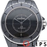 二手香奈兒 J12 Phantom Caliber 12.1 38mm，全球限量 1200 枚，型號 J12 Careibre 12.1 38mm H6185，包含原廠錶盒和保固卡，黑色陶瓷男士腕錶，