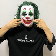 halloween mask halloween accessories Halloween hijau rambut palsu topeng badut penutup kepala lateks