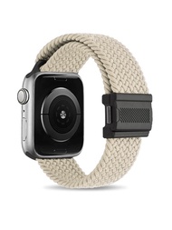 編織納龍錶帶,適用於 Apple Watch 錶帶 49/45/44/42mm 及 41/40/38mm,可調節磁扣和彈性輕量級編織納龍帶,適用於 Apple Watch Series 8 7 6 Se 5 4 3 2 1 Ultra,男女適用