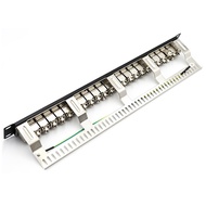 Cat7 Patch Panel 24Port CAT7/CAT6A Patch Panel Full Shielded Incl. 24X Cat7 Shielded Adapter 1U 19 I