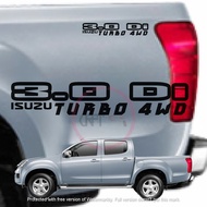 CFS238 ISUZU Dmax D'Max 4X4 4WD 3.0 Diesel Turbo(2pcs) Stiker Sticker Vinyl Decal Stripes Cermin Dep