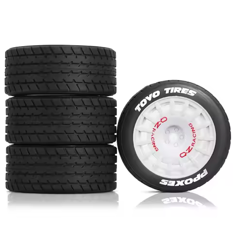 1/14 RC On Road Rally Tires & Plastic Wheels 12mm Hex RC Tires Set For Tamiya M/MB/XM M01 M02 1:14 R