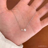 Hadiah Hari Lahir Kalung Niche Mewah Ringan Rantai Tulang selangka mewah 999 Perak Tulen Yue Se Pear