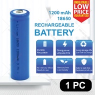 (1 PC) 18650 Rechargeable Battery Li-ion Lithium 3.7V 1200mAh / Bateri Boleh Cas
