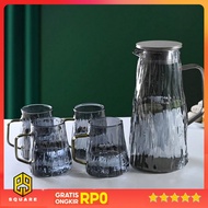 Cloks 1.8L Heat Resistant Glass Water Jug with 4 Cups - CL18 Original 99 Square