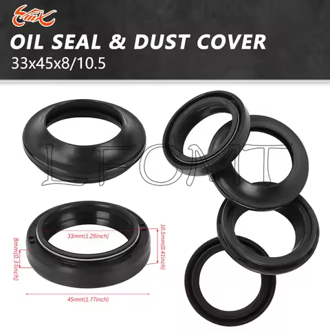 33x45x8/10.5 Front Fork Oil Seal 33 45 Dust Seal Fit for Yamaha YZF-R15 YZF-R125 2008-2014 YZ80 BW35