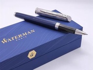 WATERMAN HÉMISPHÈRE系列Deluxe Blue深藍桿波浪紋銀夾 走珠筆 (2166469)(可刻字)