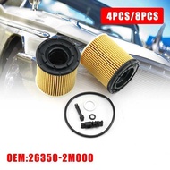 4Pcs/8Pcs 2 24 26350-2M000 Car Oil Filter Element 26300-2M000 Replacement Occessories