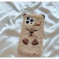 Funny A Plush Fur Capybara Iphone Casing
