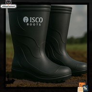 Black Rubber Boots Isco Waterproof Construction Shoes Anti-Slip/ Project Shoes Gradeori Mud/