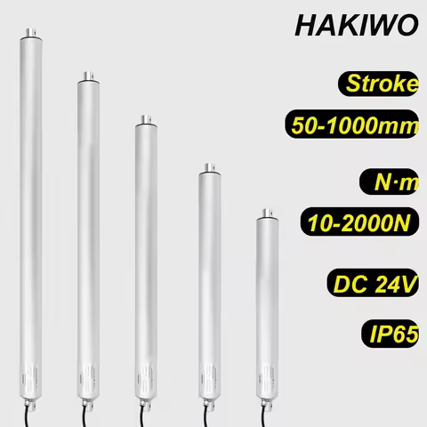 HAKIWO Straight Linear Actuator 24V IP65 Waterproof 2000N 50mm 100mm 500mm 1000mm Stroke Solar Track