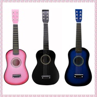 (QBEP) Mini 23 Inch Basswood 12 Frets 6 String Acoustic Guitar with Pick and Strings for Kids / Begi
