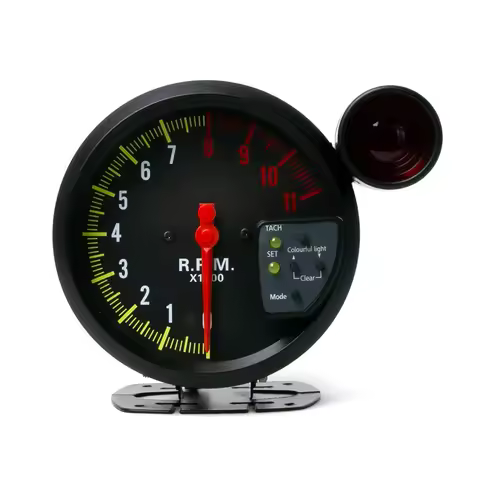 5 Inch Tachometer 11000 RPM Racing Car Gauge with LED Display for 1-8 Cylinder Engine 12V Vehicles H