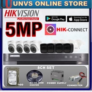 HIKVISION HIK 5MP HIK FULL Set 8-CHANNEL CCTV 8CH DVR UP TO 5MP DVR + CAM + CABLE + POWER voltage st