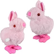 NOVELTY GIANT WWW.NOVELTYGIANT.COM Wind Up Hopping Bunny Easter Egg Bunny 2 Pack (Pink)
