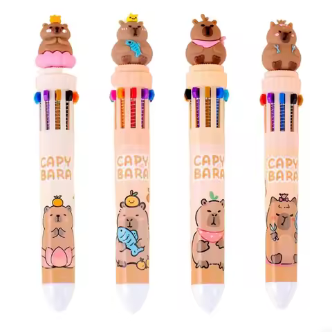 Multicolored Pen 10 Color-in-1 Ballpoint Pen 0.5MM Pen Tip Smooth to Write for Student Artist Writin