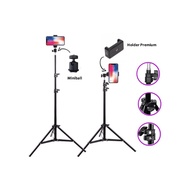BEST COMPLETE PACKAGE TRIPOD 2.1M + MINI BALL / HEAD BALL + PREMIUM HOLDER / HOLDER E + TOMSIS 1