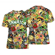 Jamaica Flag Lion Emblem Graphic T Shirt For Men Clothing 3D Jamaican Pride Printing T-Shirt Tops Te