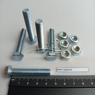 WHITE BOLT NUT M8 X 45 BMP M8X45/ M8X45 WHITE BOLT BMP M8 X 45 KEY 13 LENGTH 4.5CM 4.5 CM BODY DIAME