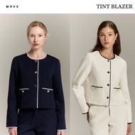 MAVE Tint Blazer Shirt Ivory Navy Color