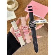 2-Tone Soft Leather Watch Strap Suitable For Smart 10 9 8 7 6 5 4 3 2 1 Se Ultra And CD99 H13mini H1