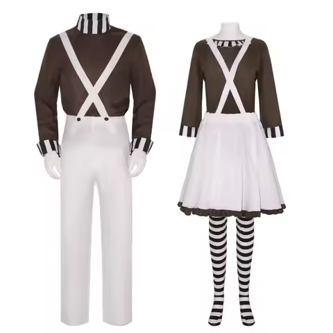 Movie Loompa Oompa Cosplay Costume Adults Chocolate Factory disguise Clothing Halloween Carnaval Par
