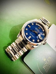 🌈🌈新返貨啦🌈🌈Rolex Day Date 118206💙💎原裝方納石面水泡石字69長方石🇸🇦雙中東日曆盤🇸🇦 PT 950🪙足鉑金總統帶🪙👔 📆2006年出世紙 NFC上行卡🪪保養期至2027年1