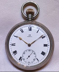 古董手上鏈銀殼 OMEGA 鉈錶