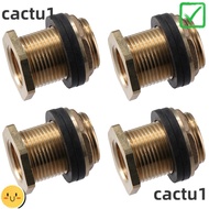 DIEMON 4pcs Solid Brass Bulkhead Fitting, Brass 1/2inch Female Thread Water Tank Connector, Rustproof 3/4inch Male Thread Theaded Bulkhead Fitting Water Towers