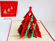 3D Pop UP Merry Christmas Cards Christmas TreeCards Christmas Decoration Winter Gift Laser Cut New Year Greeting Santa Cards-Greeting Cards