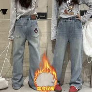 [Little Cute Baby's Wardrobe] ️/120-170cm ️ Girls Winter Style Trousers Fleece (Cashmere) Smile Embr